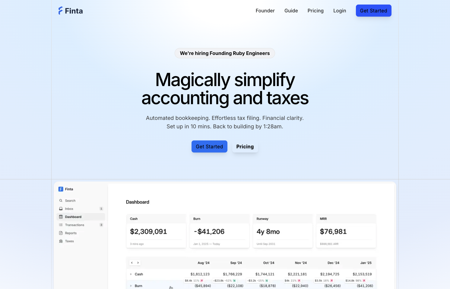 Finta Hero-Section Clone